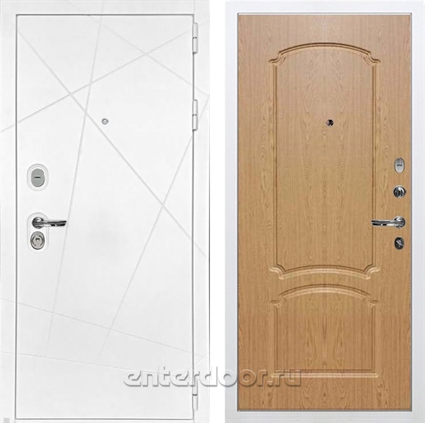 Входная дверь Соната №16 (Белая шагрень / Дуб натуральный) - фото 76358
