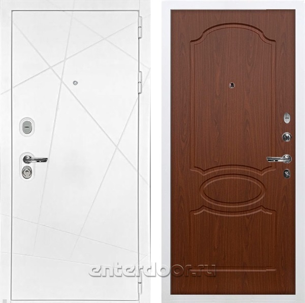 Входная дверь Соната №12 (Белая шагрень / Берёза мореная) - фото 76398