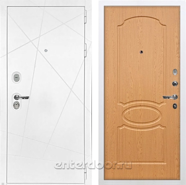 Входная дверь Соната №15 (Белая шагрень / Дуб натуральный) - фото 76402