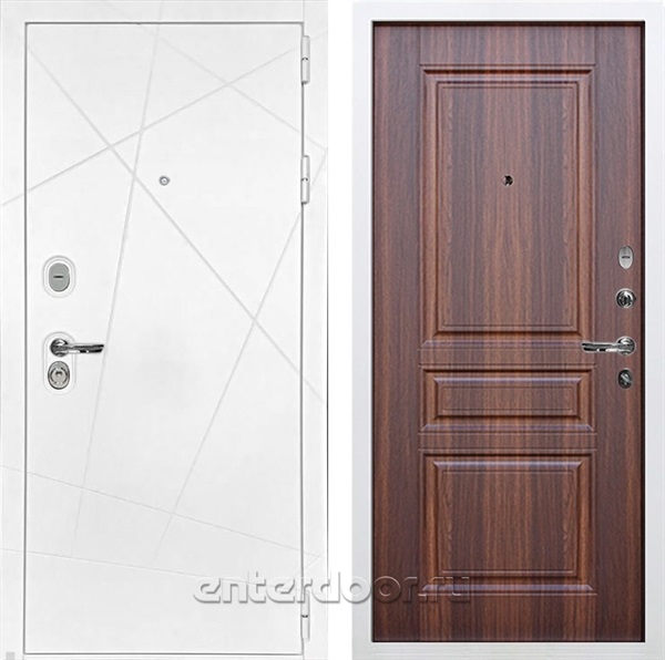 Входная дверь Соната №108 (Белая шагрень / Дуб Коньяк) - фото 76440