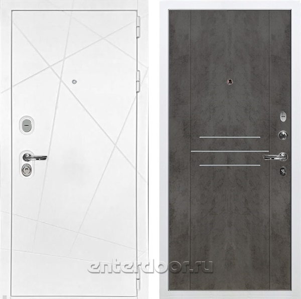 Входная дверь Соната №82 (Белая шагрень / Бетон тёмный) - фото 76452