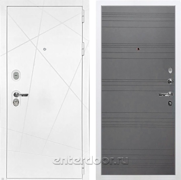 Входная дверь Соната №70 (Белая шагрень / Графит софт) - фото 76460