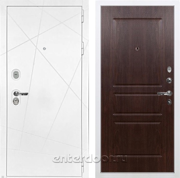 Входная дверь Соната №60 (Белая шагрень / Винорит Алмон 28) - фото 76496