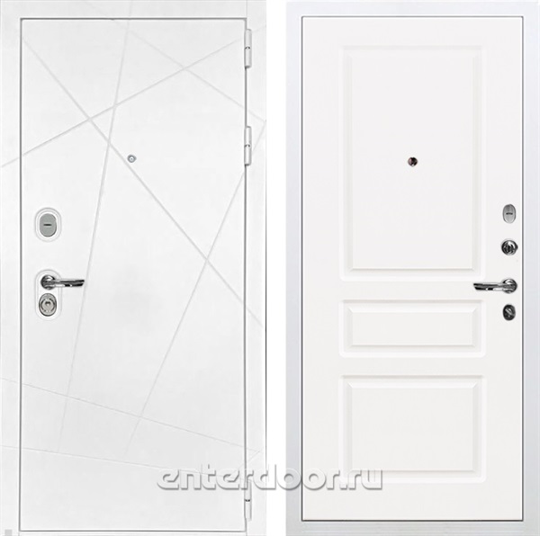 Входная дверь Соната №94 (Белая шагрень / Софт белый снег) - фото 76667