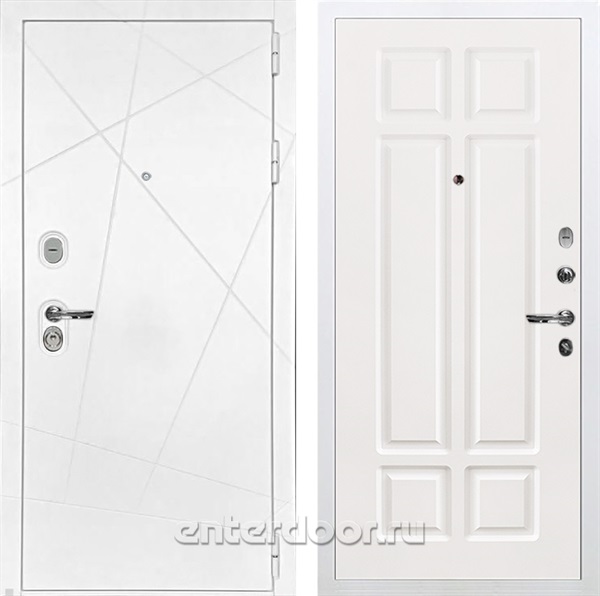Входная дверь Соната №89 (Белая шагрень / Софт белый снег) - фото 76671