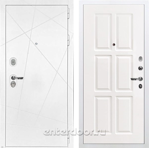 Входная дверь Соната №85 (Белая шагрень / Софт белый снег) - фото 76679