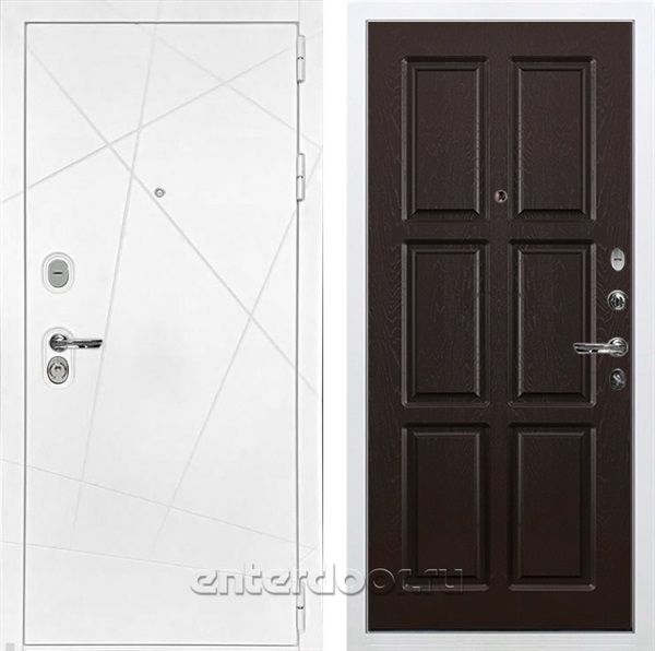 Входная дверь Соната №84 (Белая шагрень / Ясень шоколад) - фото 76683