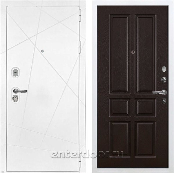 Входная дверь Соната №86 (Белая шагрень / Ясень шоколад) - фото 76687