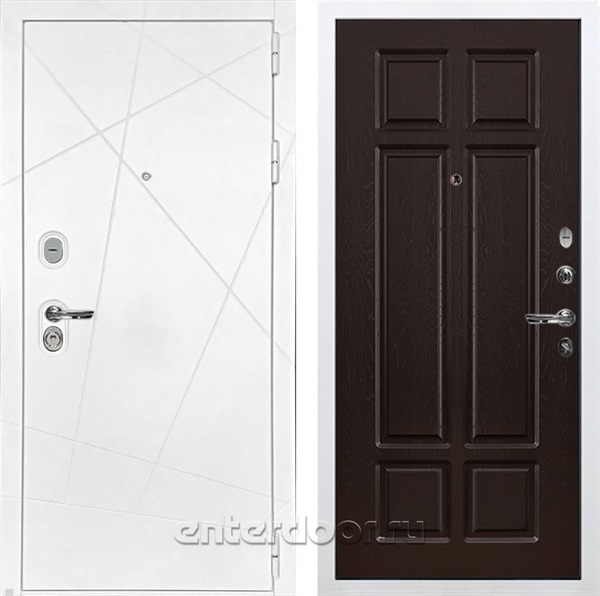 Входная дверь Соната №88 (Белая шагрень / Ясень шоколад) - фото 76691
