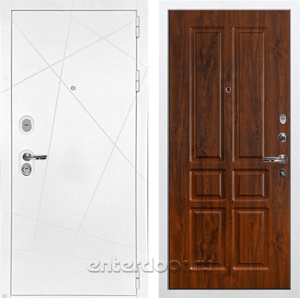 Входная дверь Соната №91 (Белая шагрень / Винорит дуб тёмный) - фото 76703