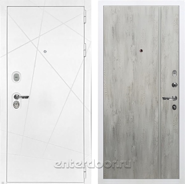 Входная дверь Соната №73 Лучия-1 (Белая шагрень / Дуб тревис серый) - фото 76776
