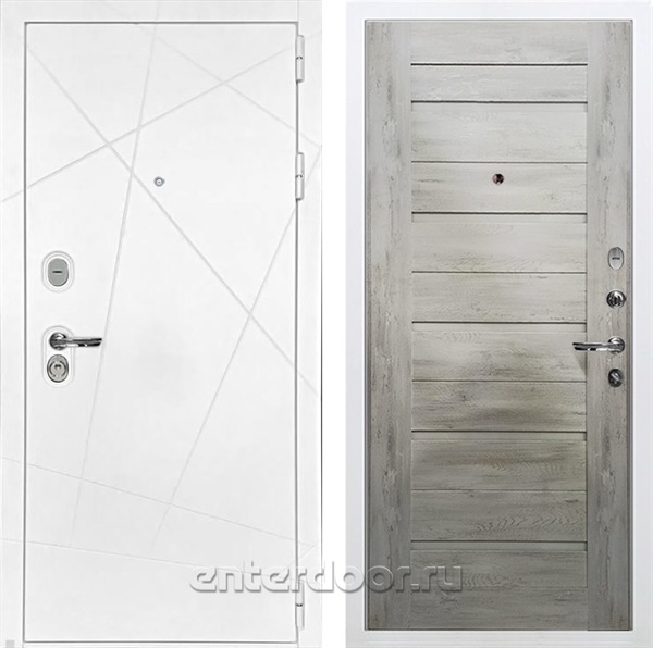 Входная металлическая дверь Лекс Соната №111 Клеопатра (Белая шагрень / Дуб тревис серый)