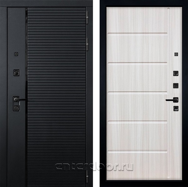 Входная металлическая дверь Лекс Гранд Рояль №42 (Черный кварц / Сандал белый)