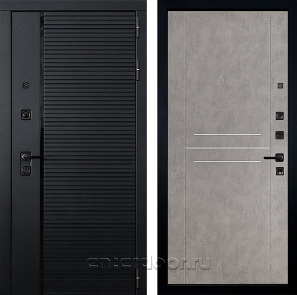 Входная металлическая дверь Лекс Гранд Рояль №81 (Черный кварц / Бетон светлый)