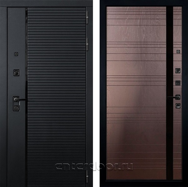 Входная металлическая дверь Лекс Гранд Рояль №31 (Черный кварц / Ясень шоколад)