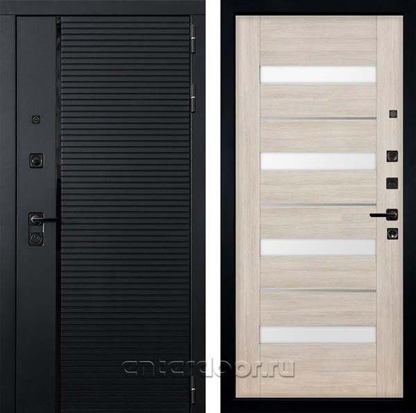 Входная металлическая дверь Лекс Гранд Рояль №48 Сицилио (Черный кварц / Ясень кремовый)