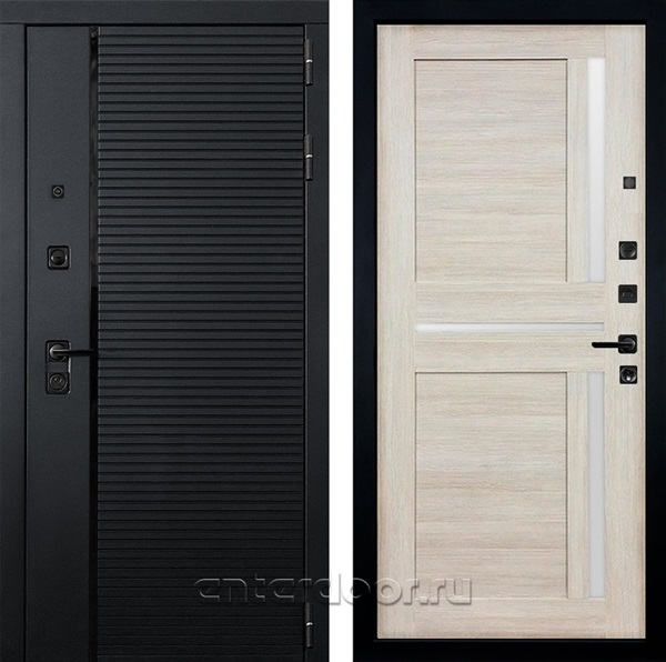 Входная металлическая дверь Лекс Гранд Рояль №49 Баджио (Черный кварц / Ясень кремовый)