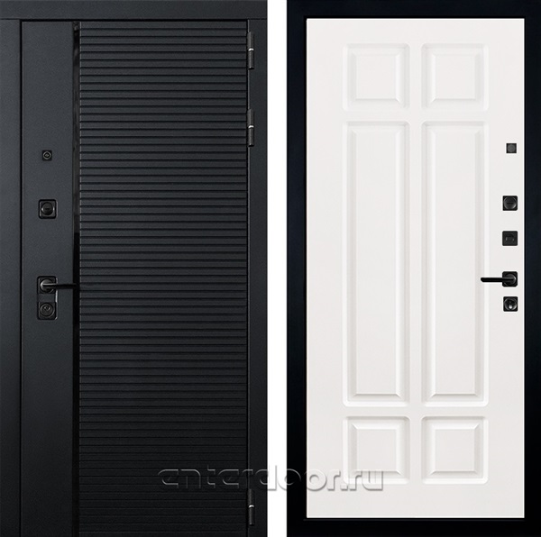 Входная металлическая дверь Лекс Гранд Рояль №89 (Черный кварц / Софт белый снег)