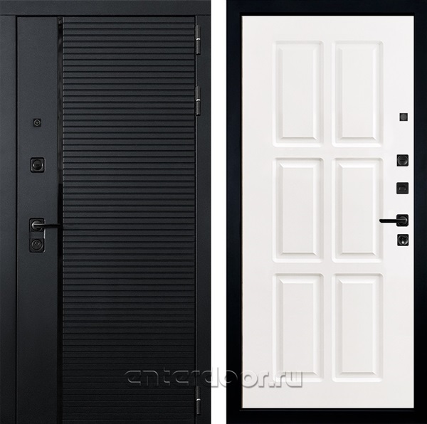 Входная металлическая дверь Лекс Гранд Рояль №85 (Черный кварц / Софт белый снег)
