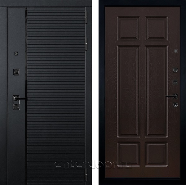 Входная металлическая дверь Лекс Гранд Рояль №88 (Черный кварц / Ясень шоколад)