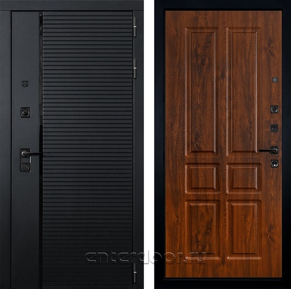 Входная металлическая дверь Лекс Гранд Рояль №91 (Черный кварц / Винорит дуб тёмный)