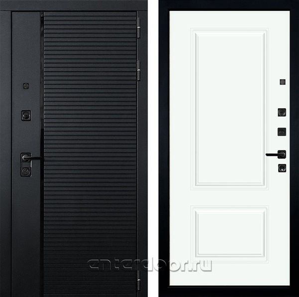 Входная металлическая дверь Лекс Гранд Рояль №55.1 Вероника-1 (Черный кварц / Белый софт)