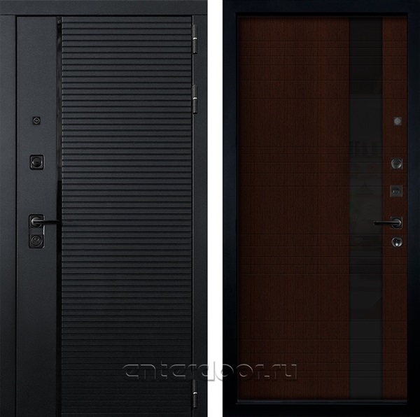 Входная металлическая дверь Лекс Гранд Рояль №53 Новита (Черный кварц / Венге)