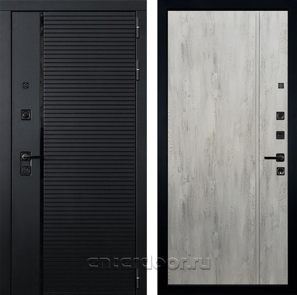 Входная металлическая дверь Лекс Гранд Рояль №73 Лучия-1 (Черный кварц / Дуб тревис серый)