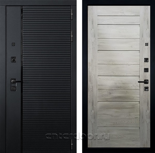 Входная металлическая дверь Лекс Гранд Рояль №111 Клеопатра (Черный кварц / Дуб тревис серый)