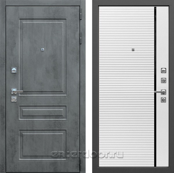 Входная дверь Соната №114 (Бетон темный / Белая шагрень) - фото 77756