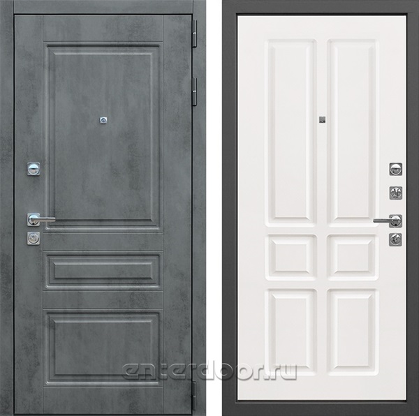Входная дверь Соната №87 (Бетон темный / Софт белый снег) - фото 77952