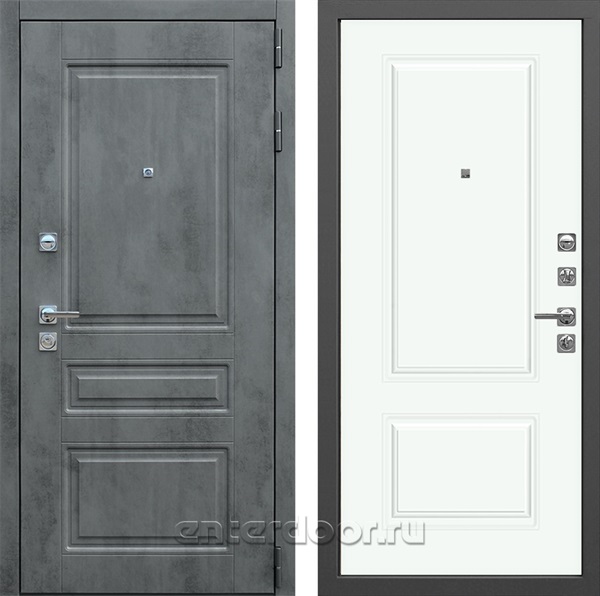 Входная дверь Соната №55.1 Вероника-1 (Бетон темный / Белый софт) - фото 77997