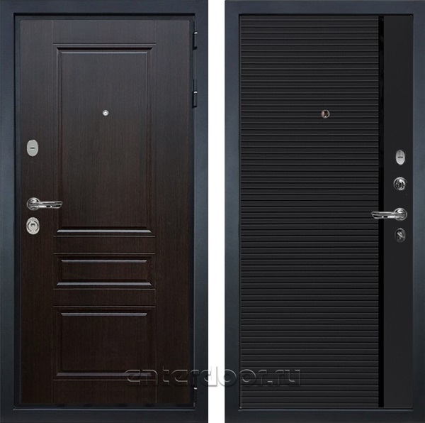 Входная металлическая дверь Лекс Гладиатор 3к Классик №115 (Венге / Черный кварц)