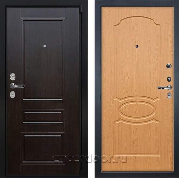 Входная металлическая дверь Лекс Бристоль №15 (Венге / Дуб натуральный)