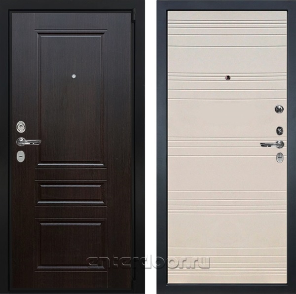 Входная металлическая дверь Лекс Бристоль №63 (Венге / Дуб фактурный кремовый)