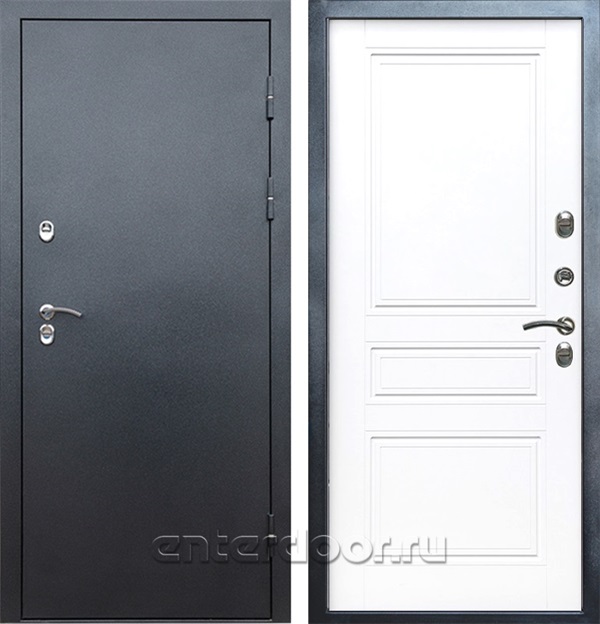 Входная дверь с терморазрывом Снегирь 3К Классика (Серебро / Белый матовый)