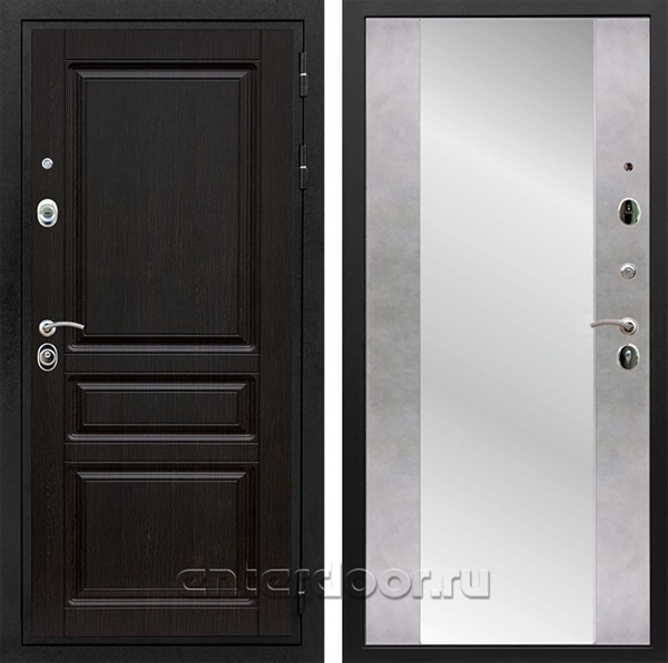 Входная металлическая дверь Армада Премиум Н с зеркалом СБ-16 (Венге / Бетон светлый)