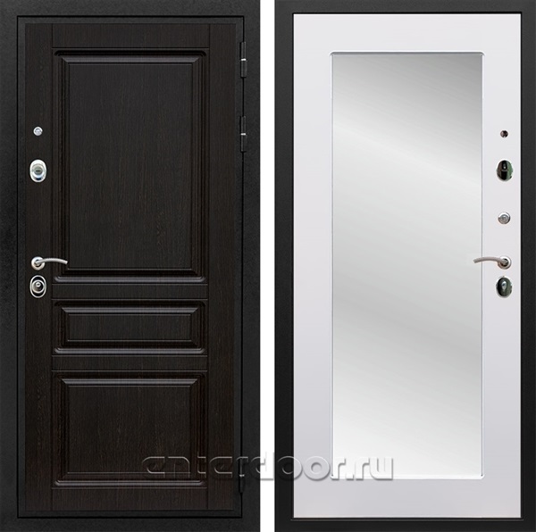 Входная металлическая дверь Армада Премиум Н с Зеркалом Пастораль (Венге / Белый матовый)