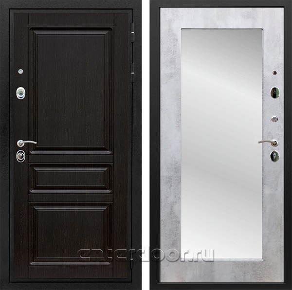 Входная металлическая дверь Армада Премиум Н с Зеркалом Пастораль (Венге / Бетон светлый)
