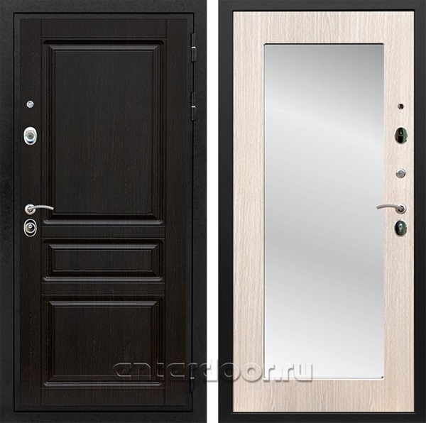 Входная металлическая дверь Армада Премиум Н с зеркалом Пастораль (Венге / Дуб белёный)