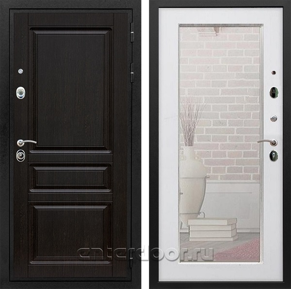 Входная металлическая дверь Армада Премиум Н с Зеркалом Пастораль (Венге / Белый ясень)