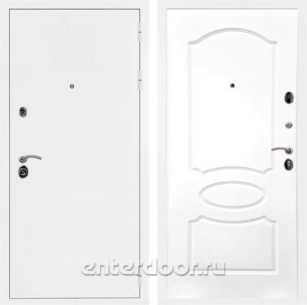 Входная дверь Армада Престиж ФЛ-128 (Белая шагрень / Белый матовый) - фото 83034