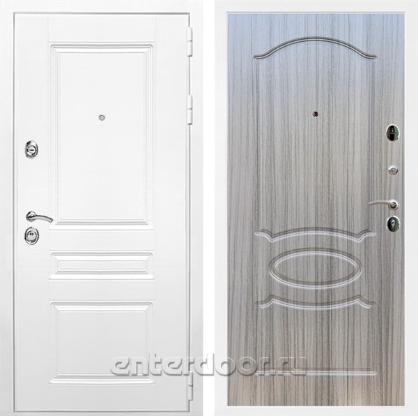 Входная металлическая дверь Армада Премиум Н ФЛ-128 (Белый / Сандал серый)