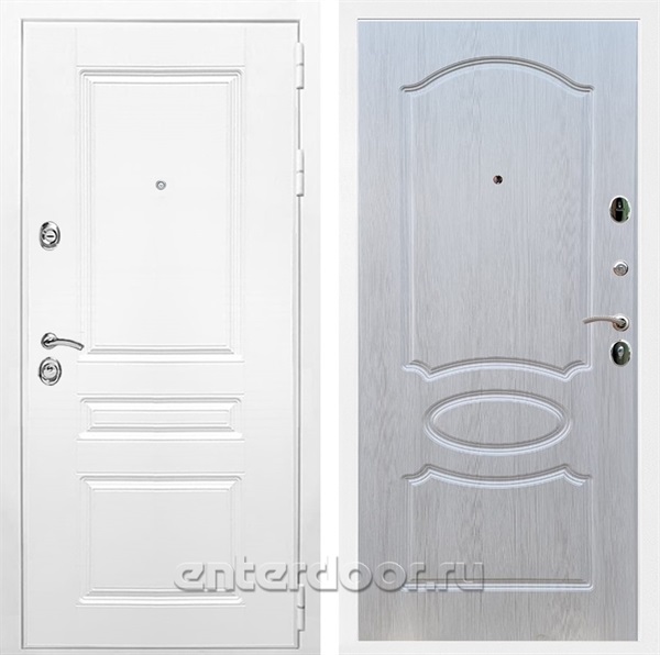 Входная металлическая дверь Армада Премиум Н ФЛ-128 (Белый / Лиственница беж)