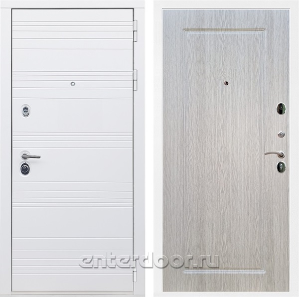 Входная дверь Армада Италия ФЛ-119 (Белый матовый / Беленый дуб) - фото 84498