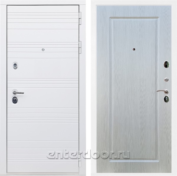 Входная дверь Армада Италия ФЛ-119 (Белый матовый / Лиственница беж) - фото 84534