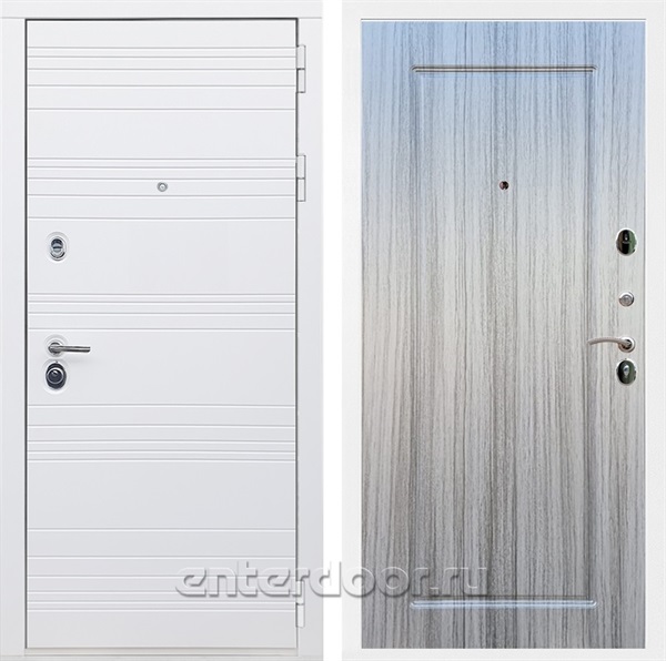 Входная дверь Армада Италия ФЛ-119 (Белый матовый / Сандал серый) - фото 84552