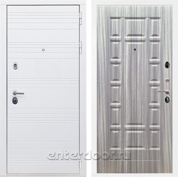 Входная дверь Армада Италия ФЛ-244 (Белый матовый / Сандал серый) - фото 84874