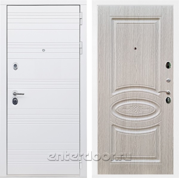 Входная дверь Армада Италия ФЛ-181 (Белый матовый / Беленый дуб) - фото 85107