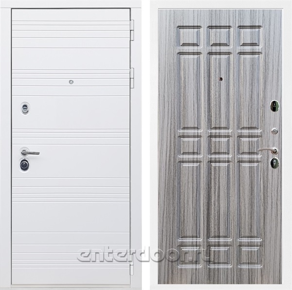 Входная дверь Армада Италия ФЛ-33 (Белый матовый / Сандал серый) - фото 85241